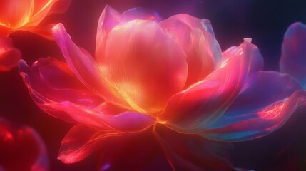 Vibrant Iridescent Flower Closeup with Glowing Petals