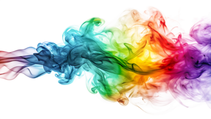 abstract colorful smoke a soft cloudy isolated on white background