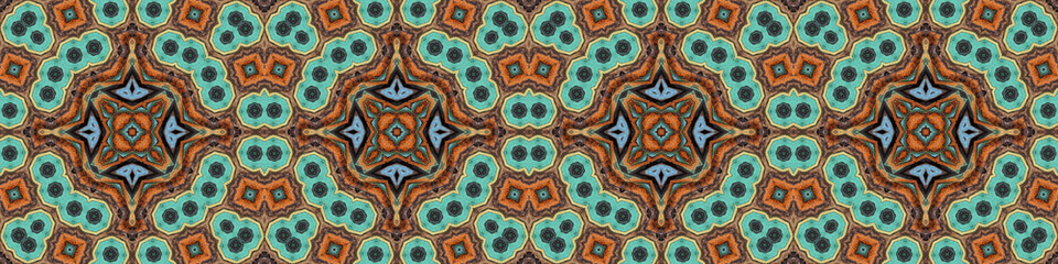 Seamless abstract ribbon pattern. Art ribbon. Symmetrical texture pattern