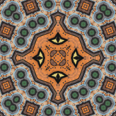Seamless abstract pattern. Symmetrical texture. Square pattern art