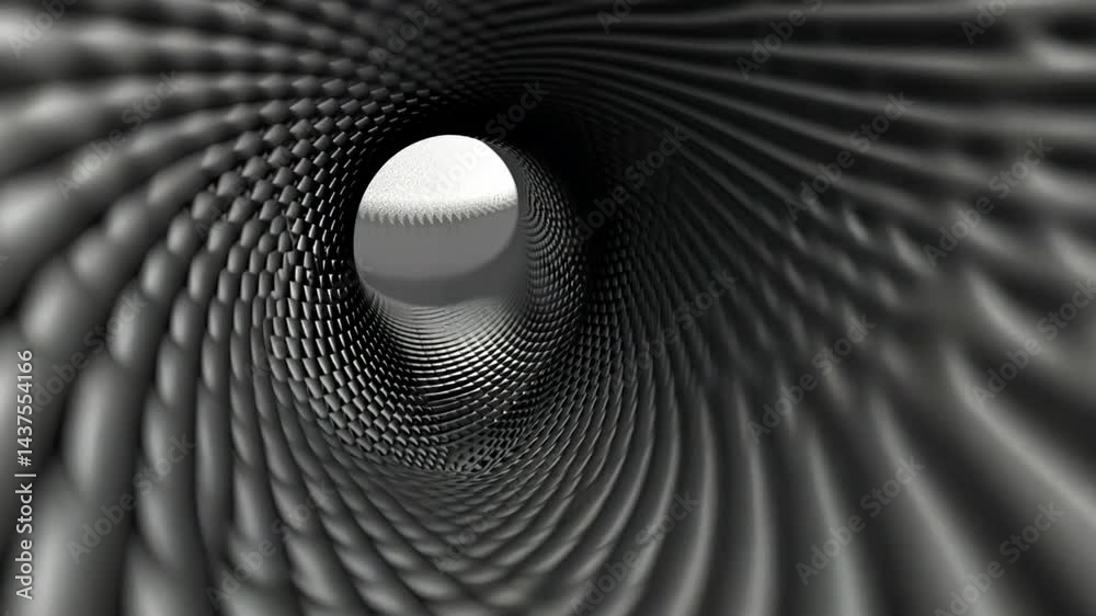 Poster mesmerizing abstract tunnel design with intricate patterns and textures, showcasing depth and moveme