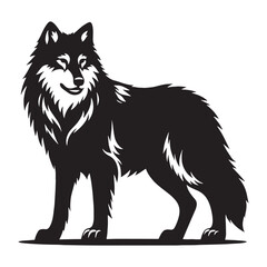 Streamlined wolf silhouette crafted for professional branding and digital design needs – wolf silhouette – wolf vector – wolf illustration – silhouette of wolf

