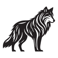 Artistic wolf silhouette designed for creative projects and high-quality logo design – wolf silhouette – wolf vector – wolf illustration – silhouette of wolf

