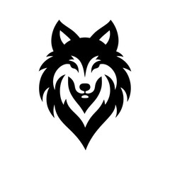 Fototapeta premium Lone Wolf Head Logo Forest