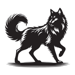 Detailed wolf silhouette tailored for high-resolution logos and branding projects – wolf silhouette – wolf vector – wolf illustration – silhouette of wolf


