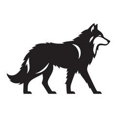 Bold wolf silhouette designed for professional digital branding and logo creation – wolf silhouette – wolf vector – wolf illustration – silhouette of wolf

