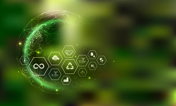 Renewable economy mobile power icon. green tree earth protection concept For the future growth of business and environmental sustainability ESG