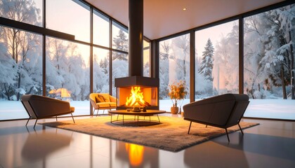 Fototapeta premium Feel the serenity that comes with watching snowfall. 