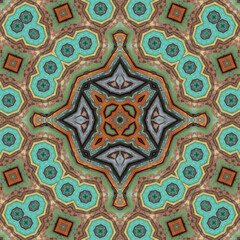 Seamless abstract pattern. Symmetrical texture. Square pattern art