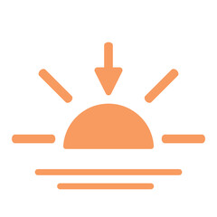 天気太陽　日の入り夕方アイコン　カラー