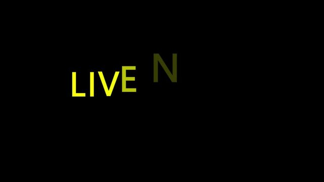 The text 'Live Nation' animates onto a black background, with 'LIVE' in yellow-green and 'NATION' in olive green.