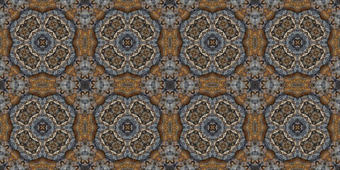 Seamless abstract pattern banner. Art texture. Symmetrical kaleidoscope