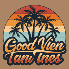 summer background with palm T-shirt 