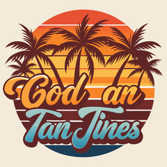 summer background with palm t-shirt 
