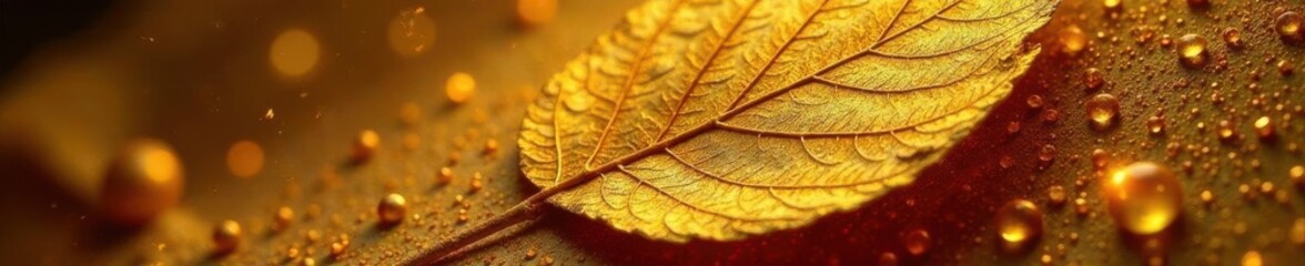 Abstract gold leaf, intricate details and highlights, abstract, bright, leaf