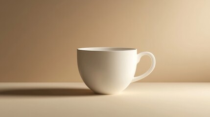 White Ceramic Mug on Beige Surface