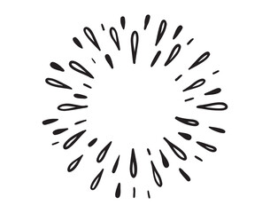 Obraz premium starburst hand drawn doodle black round element. starburst circle