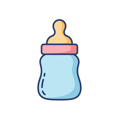 Fototapeta premium Baby bottle icon in a flat design style 