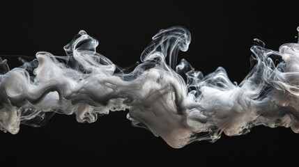 Fototapeta premium Abstract Grey and White Smoke Cloud on Black Background