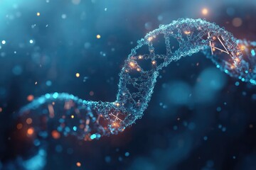 A stunning abstract visualization of DNA, a double helix structure representing genetic code and heredity.