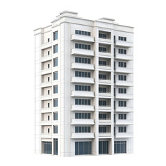 Simple black and white multistory building model