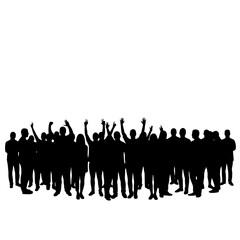 Naklejka premium vector doodle illustration of a crowd concert festival