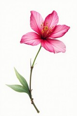 Obraz premium Delicate pink & red watercolor flower blossom on white , floral, painting
