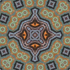 Seamless abstract pattern. Symmetrical texture. Square pattern art