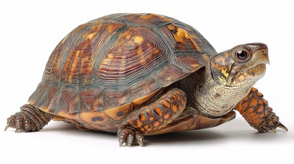 Fototapeta premium Detailed Profile of a Common Box Turtle Shell in Natural Setting