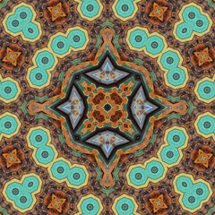 Seamless abstract pattern. Symmetrical texture. Square pattern art