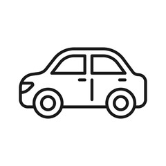 Car vector icon in line style, simple and minimalist transport vehicle icon