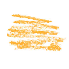 Pastel brush shape. Yellow Scribble chalk on white background. Vector