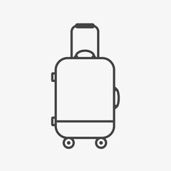luggage line icon. Vector illustration on white background