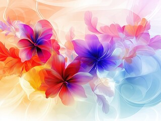 Obraz premium Abstract swirling colors and gradients in a dynamic digital space, perfect for creative branding, tech presentations, and artistic web designs.