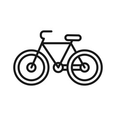 Fototapeta premium Bicycle vector icon in line style, simple and minimalist transport vehicle icon
