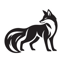 Simple and sleek fox silhouette tailored for versatile graphic uses – fox silhouette – fox vector – fox illustration – silhouette of fox

