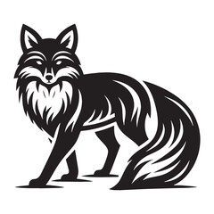 Bold fox silhouette with sharp edges designed for creative branding – fox silhouette – fox vector – fox illustration – silhouette of fox

