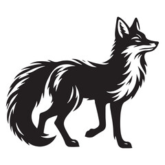 Clean-cut fox silhouette ideal for modern digital design – fox silhouette – fox vector – fox illustration – silhouette of fox

