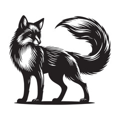 Distinctive fox silhouette created for sleek digital artwork – fox silhouette – fox vector – fox illustration – silhouette of fox

