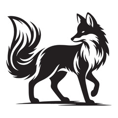 Elegant fox silhouette tailored for versatile branding projects – fox silhouette – fox vector – fox illustration – silhouette of fox

