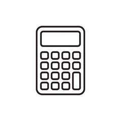 Minimalist Calculator Icon Vector Representing Mathematical Computations, Finance, and Accounting for Digital Artwork Editable Illustration Isolated on a White Background
