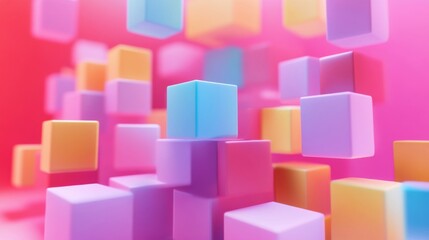 Obraz premium Pastel Cubes Abstract 3D Render