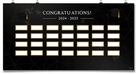 Graduation Class Photo Display Template 2024-2025, perfect for school yearbooks and ceremonies