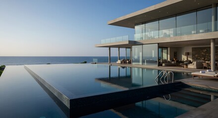 Luxury Oceanfront Villa with Infinity Pool Modern Architectural Design