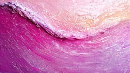 Fototapeta premium Abstract pink and purple wave-like texture with vibrant, swirling brushstrokes.
