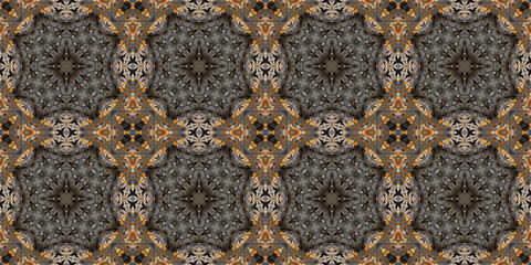 Seamless abstract pattern banner. Art texture. Symmetrical kaleidoscope