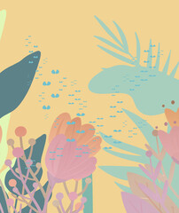 Sfondo tessuto con fiore e foglia