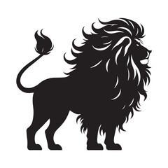 Artistic lion silhouette tailored for elegant design projects – lion silhouette – lion vector – lion illustration – silhouette of lion

