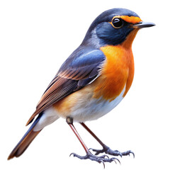 european robin isolated on white