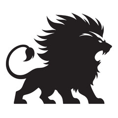 Elegant lion silhouette with refined lines for versatile design use – lion silhouette – lion vector – lion illustration – silhouette of lion

